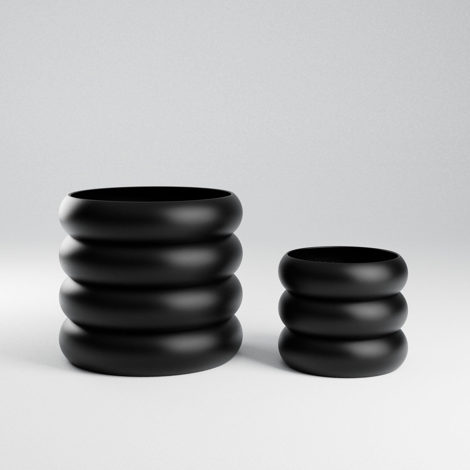 Black Donut Planter - 3D Printed Planter - Toronto's Online Plant Store - Delivering Across Canada - JOMO Studio #color_black