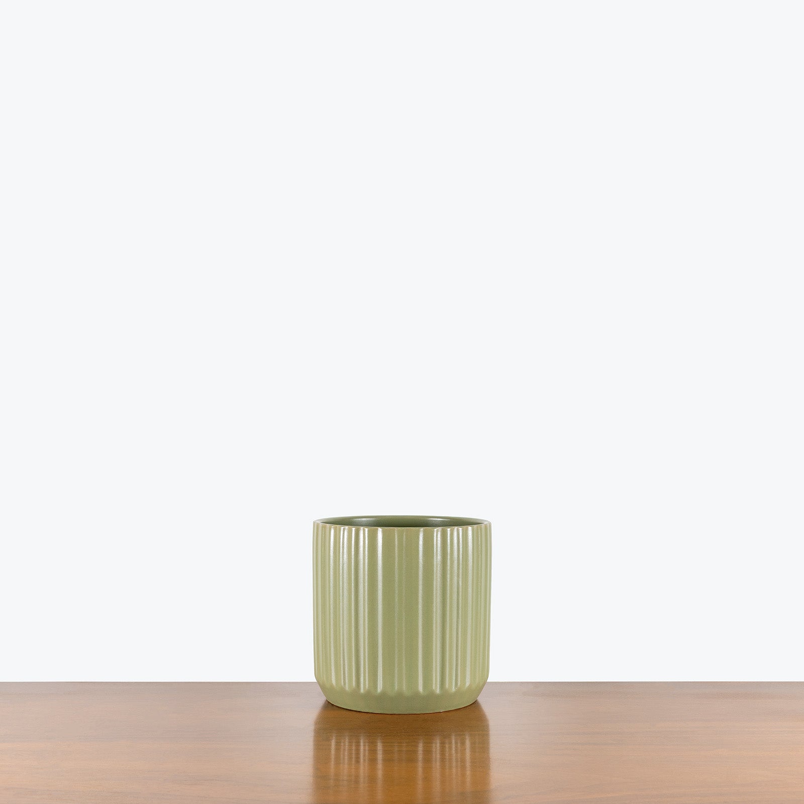 Ribbed Ceramic Planter - House Plants Delivery Toronto - JOMO Studio #color_matcha green