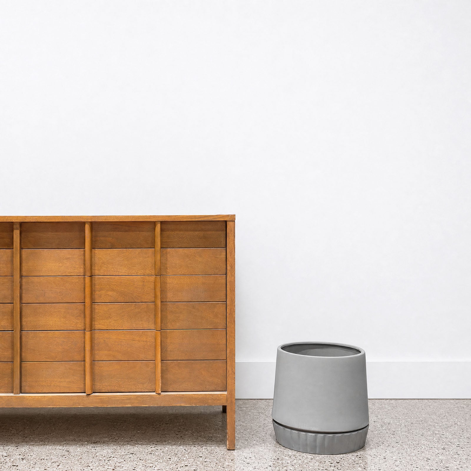 Terra Planter with Saucer - House Plants Delivery Toronto - JOMO Studio #color_Terra Grey