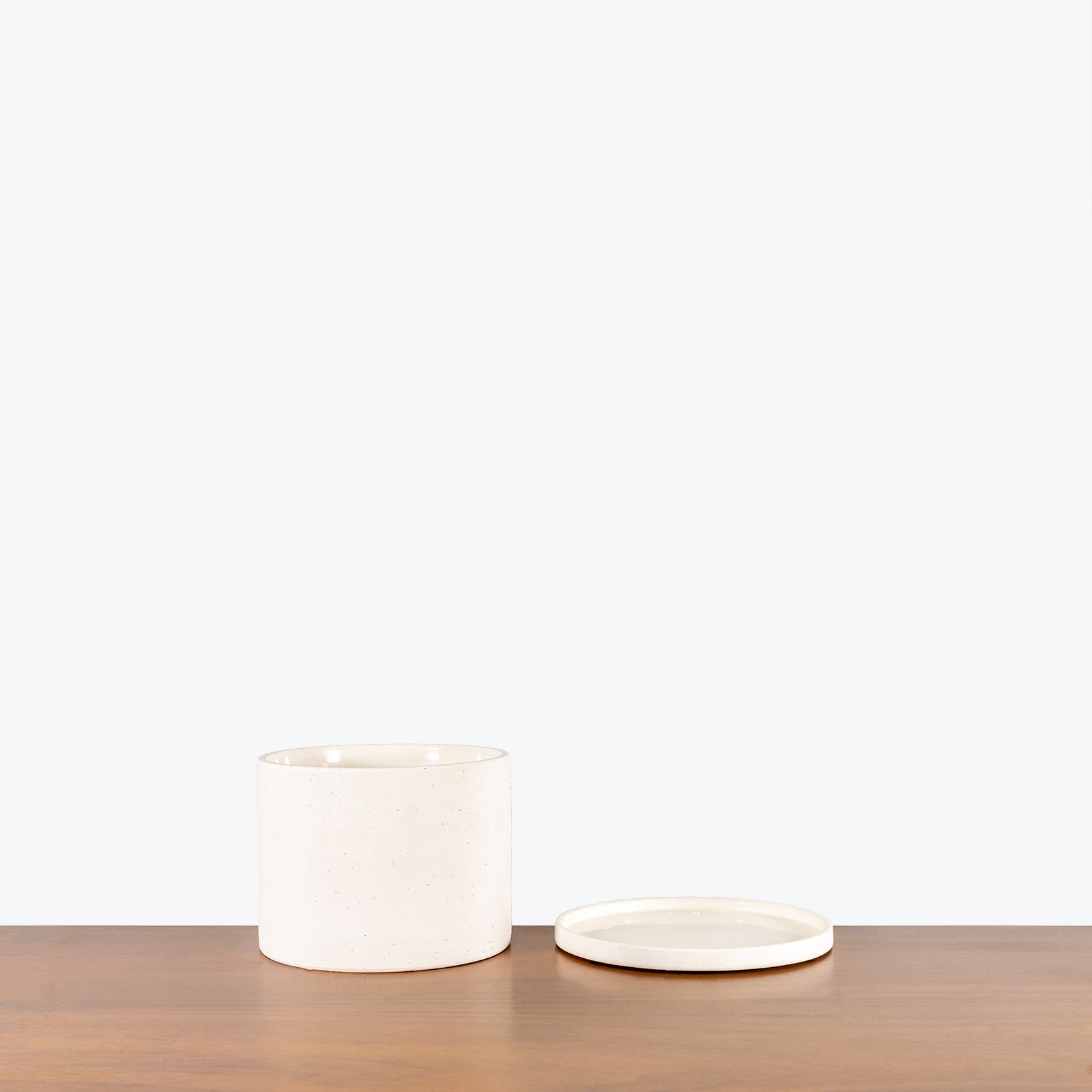 White Artistic Ceramic Planter with Saucer - House Plants Delivery Toronto - JOMO Studio