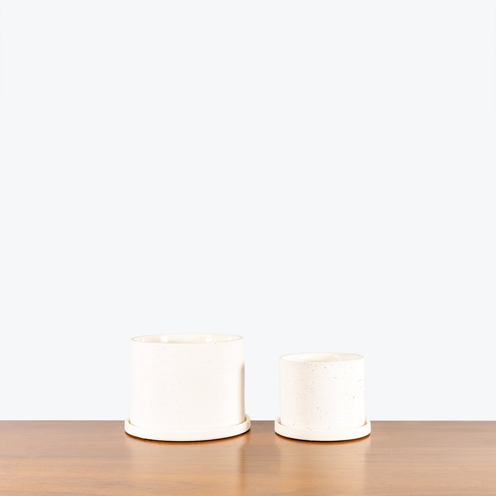 White Artistic Ceramic Planter with Saucer - House Plants Delivery Toronto - JOMO Studio