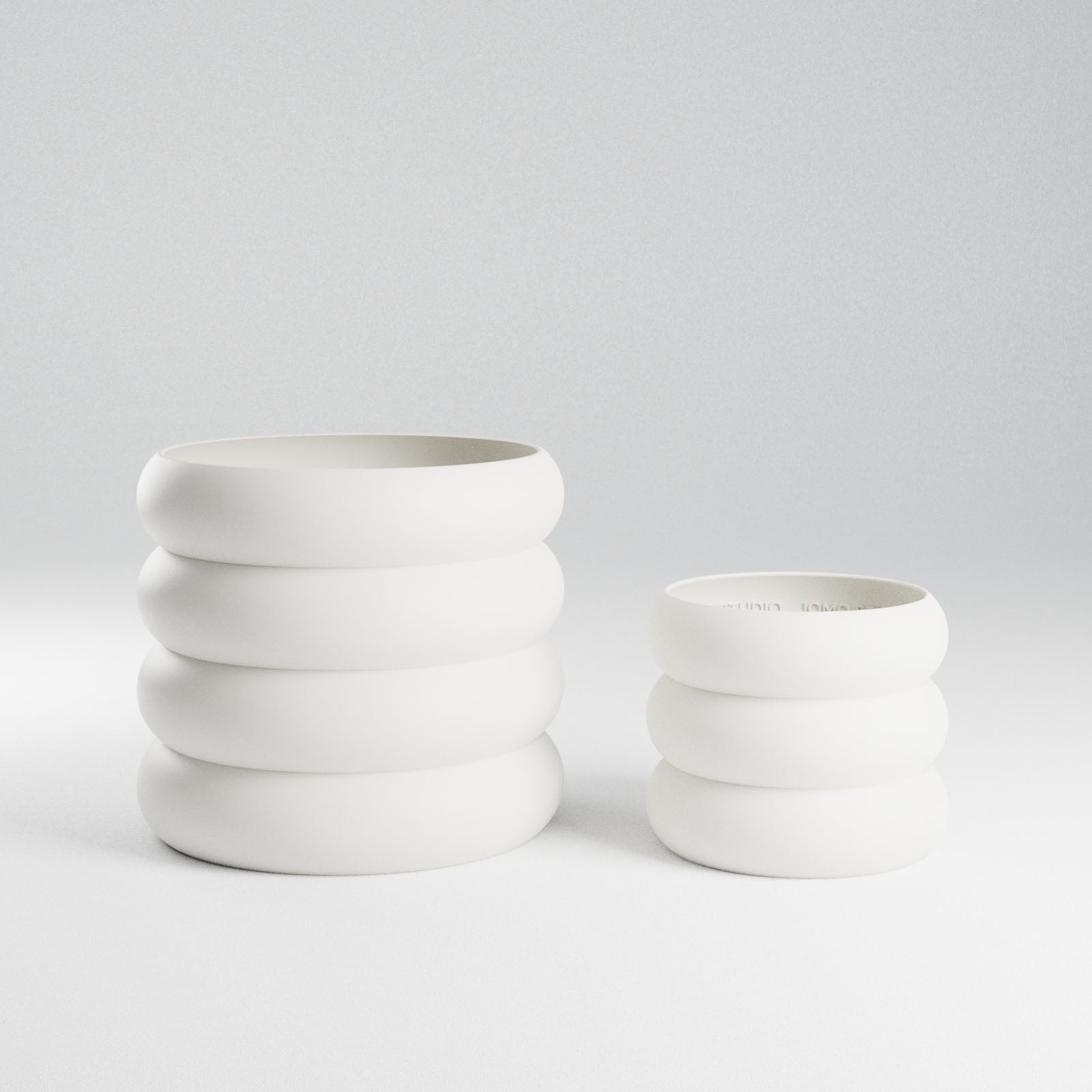 White Donut Planter - 3D Printed Planter - Toronto's Online Plant Store - Delivering Across Canada - JOMO Studio #color_white