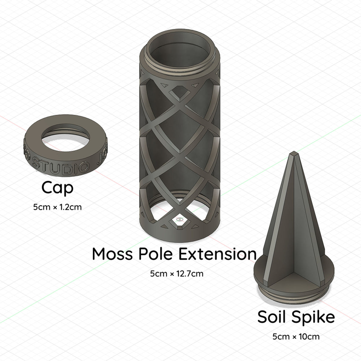 Extendable Moss Pole - 3D Printed Plant Support - House Plants Delivery Toronto - JOMO Studio