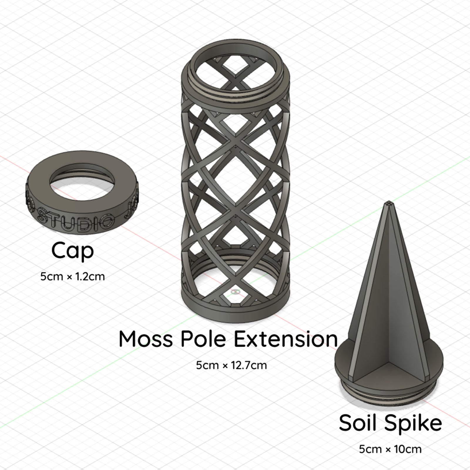 Extendable Moss Pole - 3D Printed Plant Support - House Plants Delivery Toronto - JOMO Studio